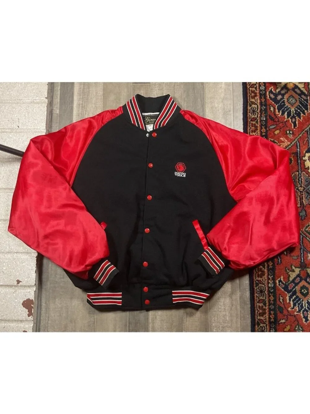 VTG Matco Tools Jacket Men’s Red Black Varsity Bomber Jacket 80s 90s USA XXL